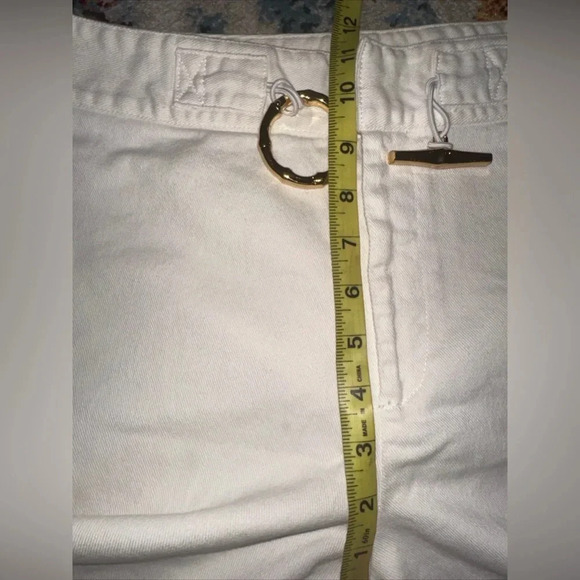 Lauren Jeans Co. White Cotton Stretch Jeans pants SZ 8 Buckle Accent - Picture 12 of 16